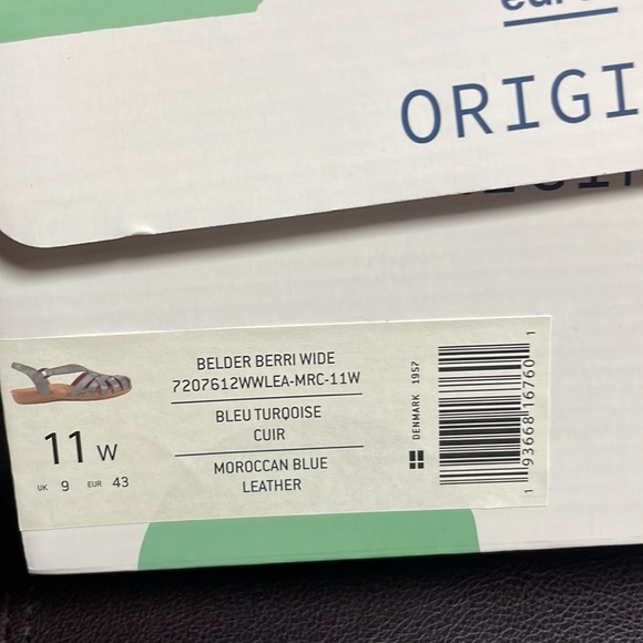 EARTH ORIGINS BERRI LEATHER CLOSED TOE LEATHER SANDAL. SIZE 11 W. MOROCCAN BLUE. - Picture 8 of 8